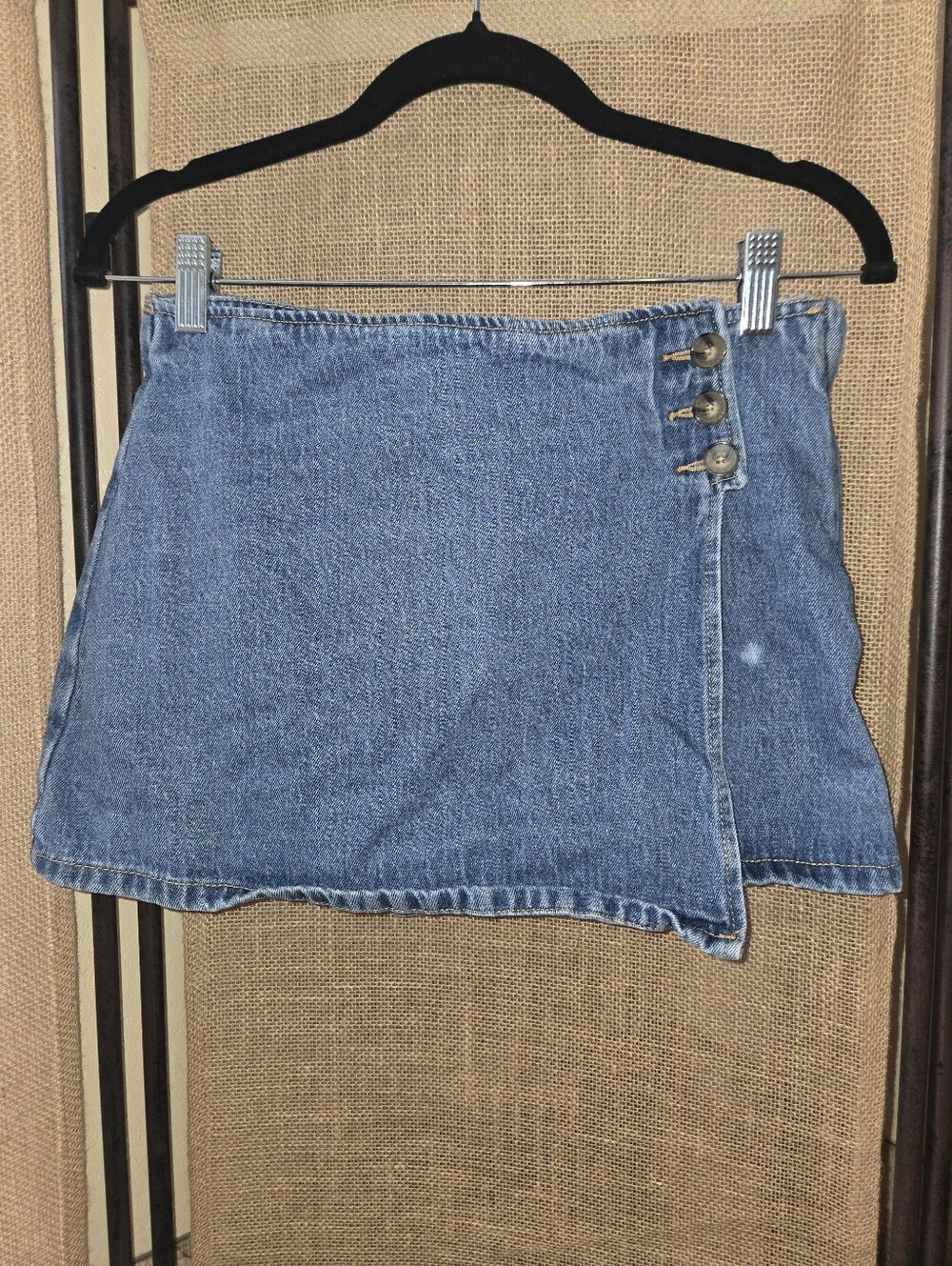 Women's Forever 21 Denim Button-Accent Women's Skort Mini Skirt Blue Medium